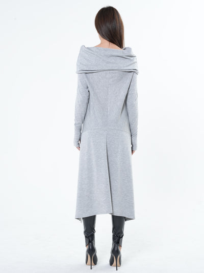 Soft Knitted Tunic In Light Grey