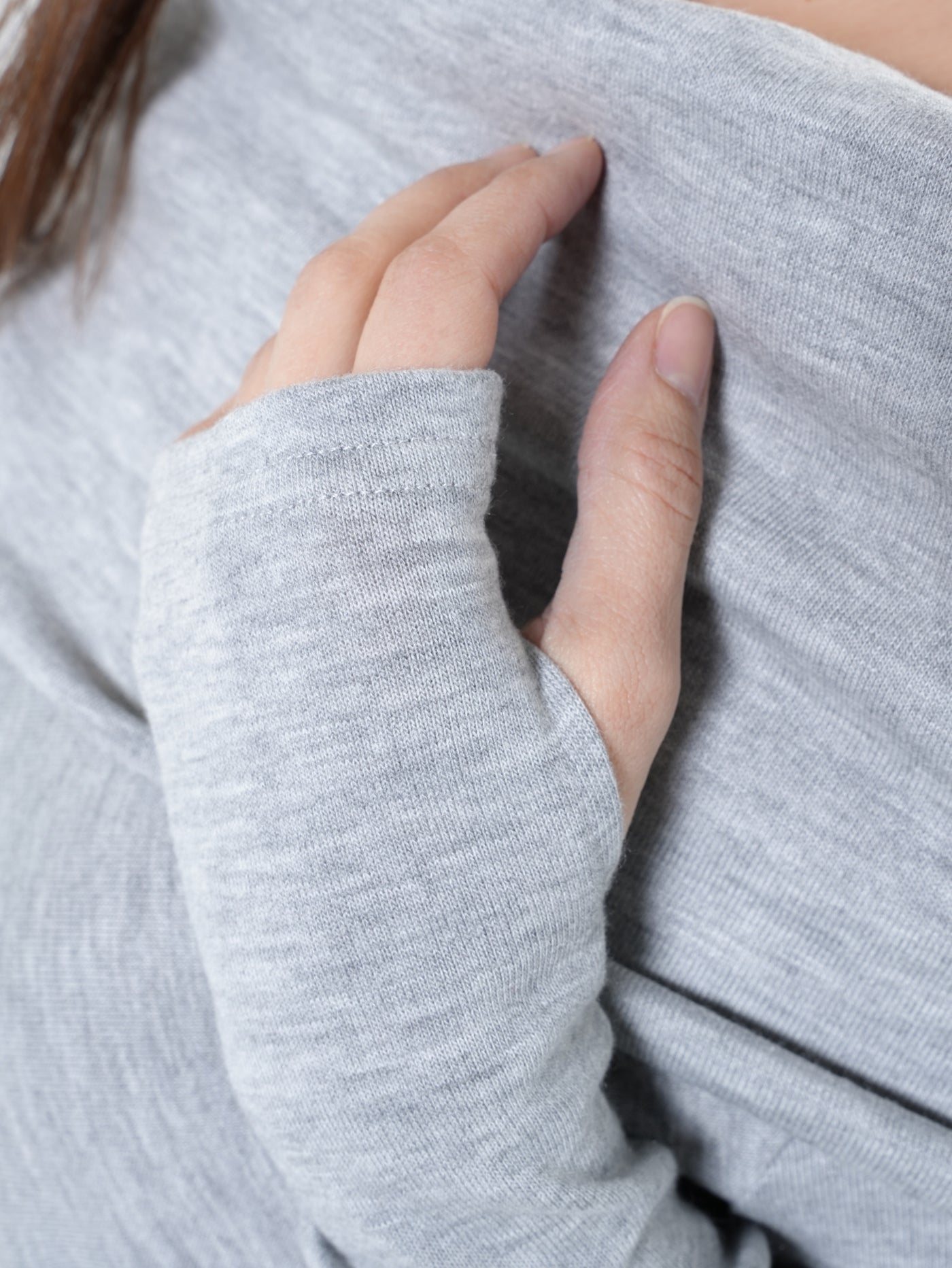 Soft Knitted Tunic In Light Grey