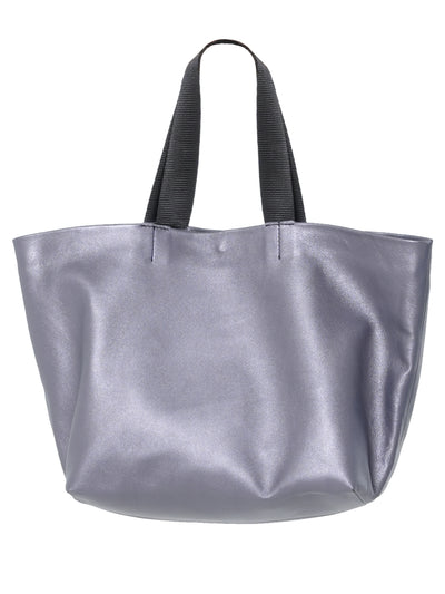 Silver Leather Handbag