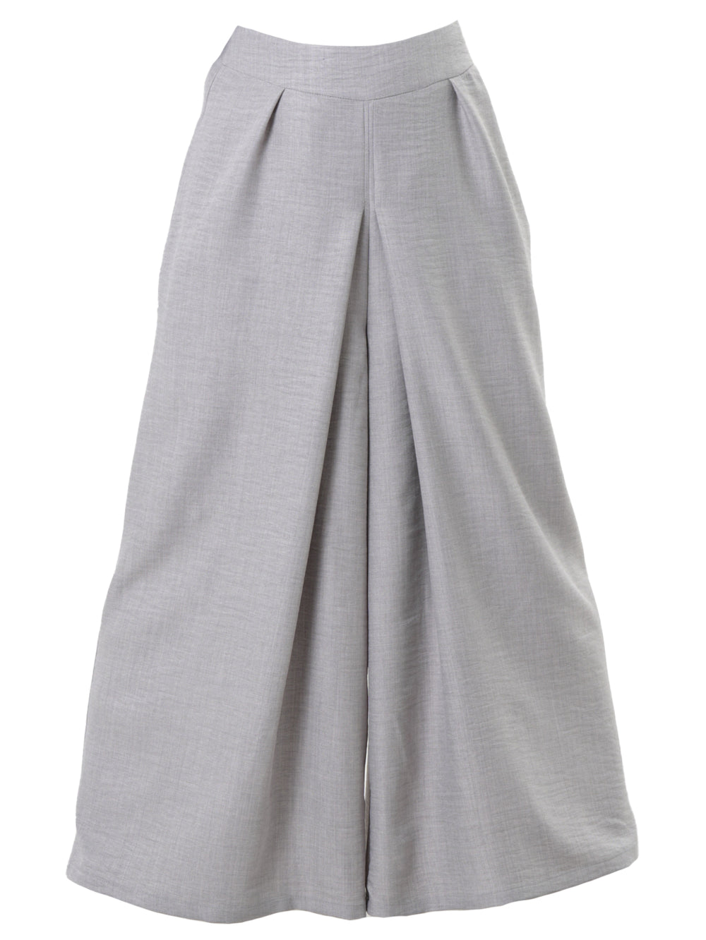 Wide-Leg Pants With Front Pleats In Gray