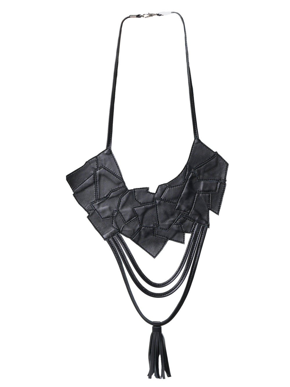 Black Genuine Leather Necklace