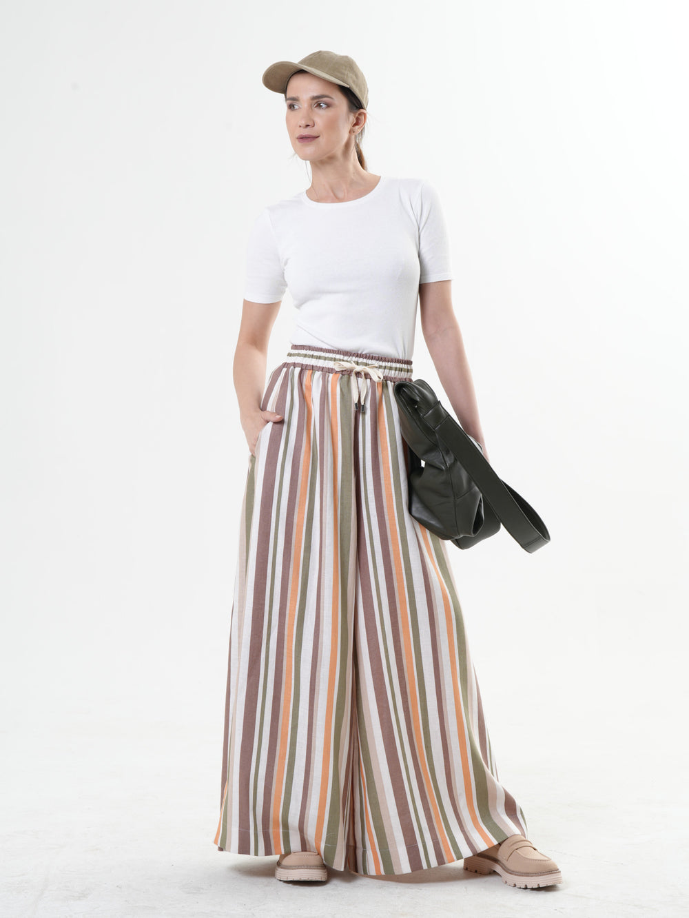 Colorful Striped Linen Pants