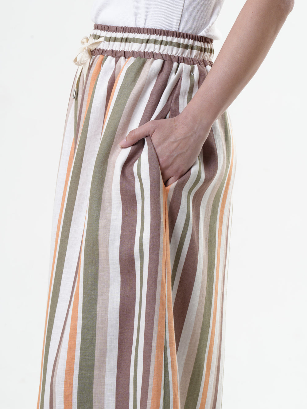Colorful Striped Linen Pants
