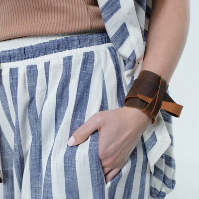 Striped Wide-Leg Linen Pants