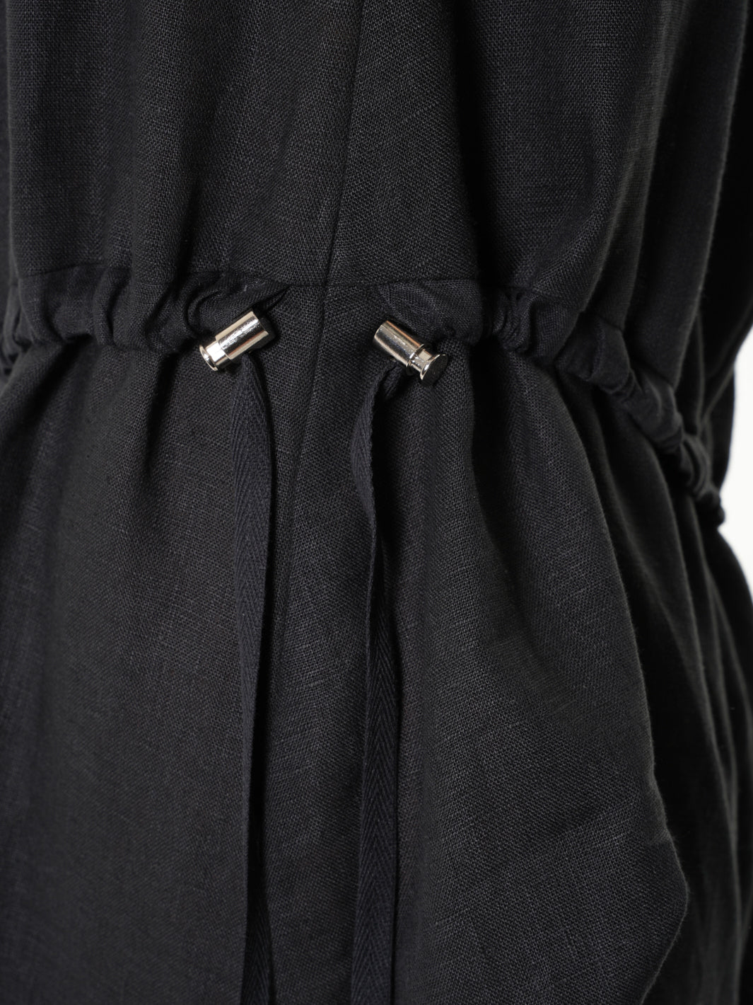 Black Linen Dress With Asymmetric Hem