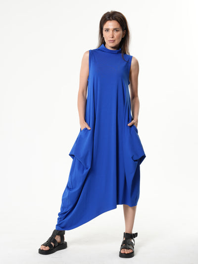 Sleeveless Cotton Dress With Abstract Print