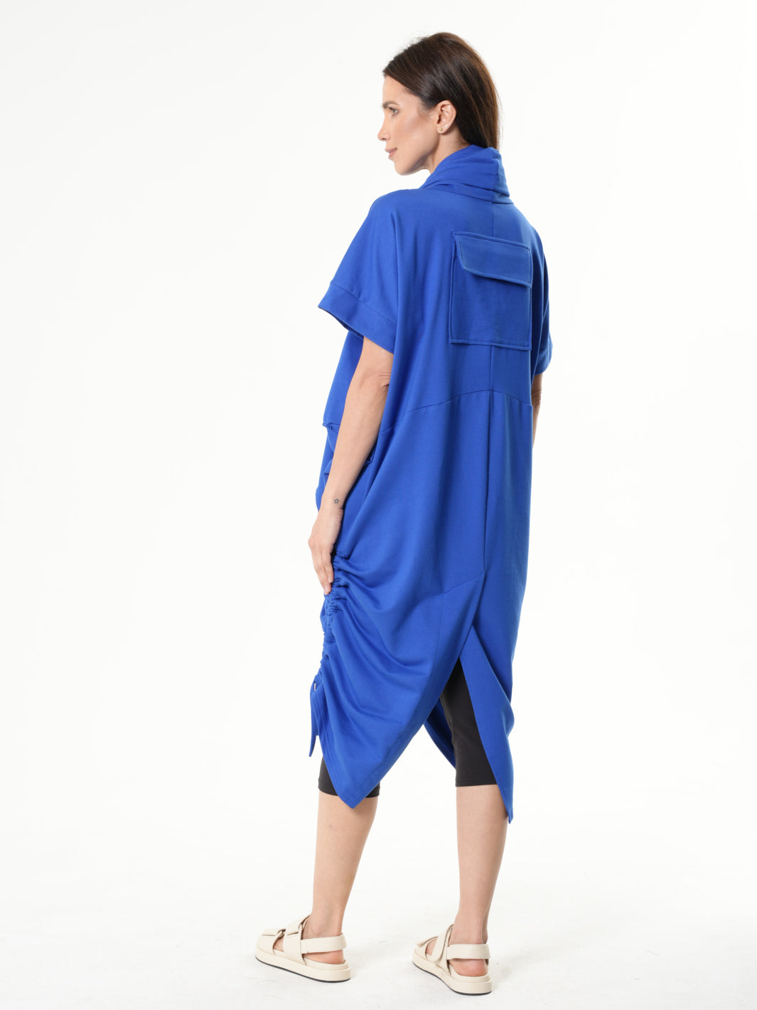 Extravagant Draped Tunic In Blue