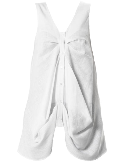 White Linen Top With Buttons