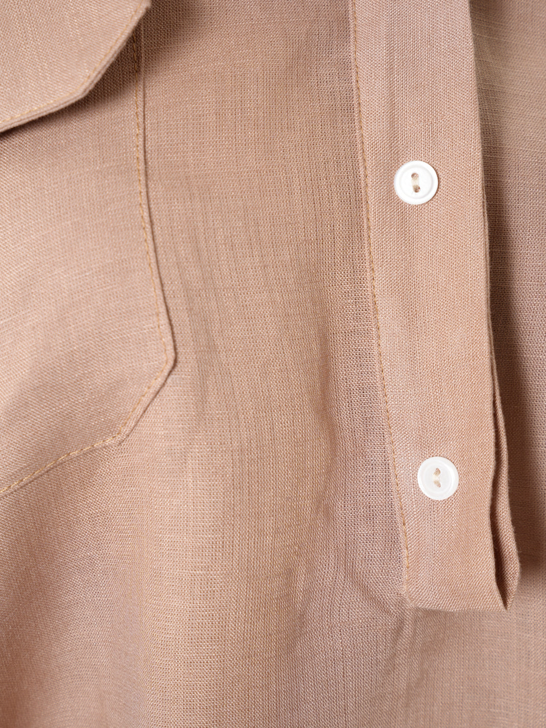 Loose Linen Shirt In Camel