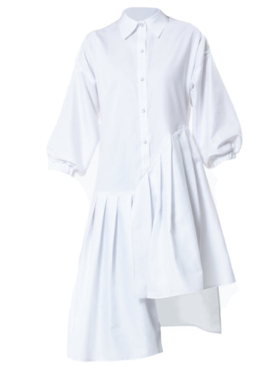 Asymmetric Cotton Tunic Shirt With ¾ sleeves