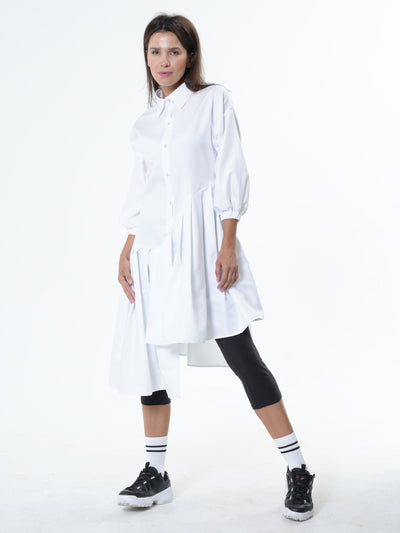 Asymmetric Cotton Tunic Shirt With ¾ sleeves