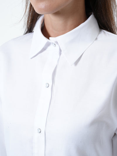 Asymmetric Cotton Tunic Shirt With ¾ sleeves