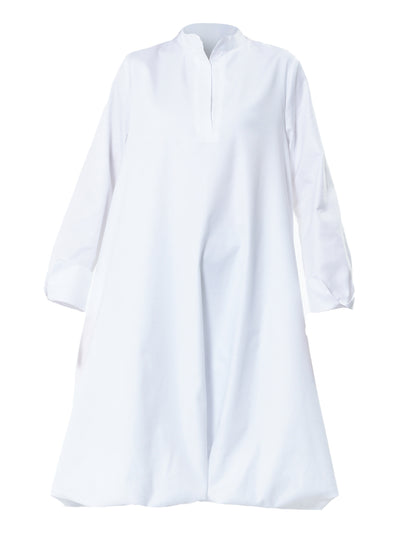 Long Sleeve Tunic Dress In White