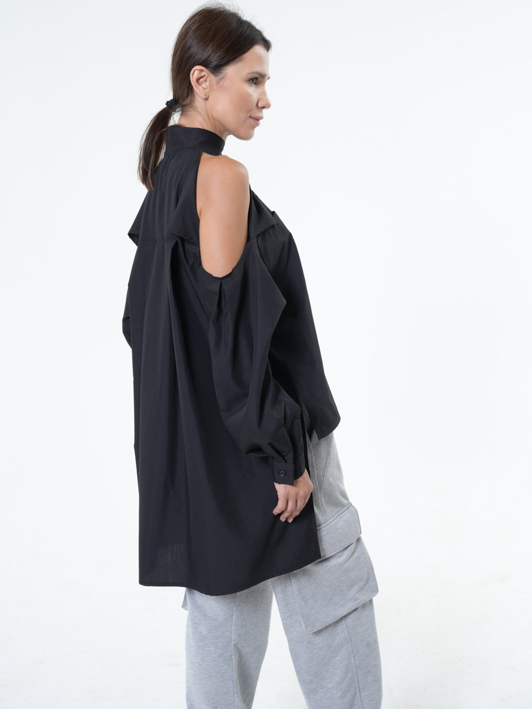 Open Shoulder Maxi Shirt