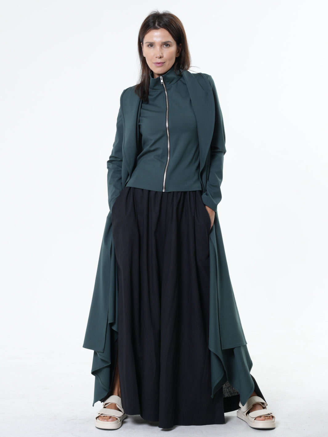 Asymmetric Long Belted Cardigan