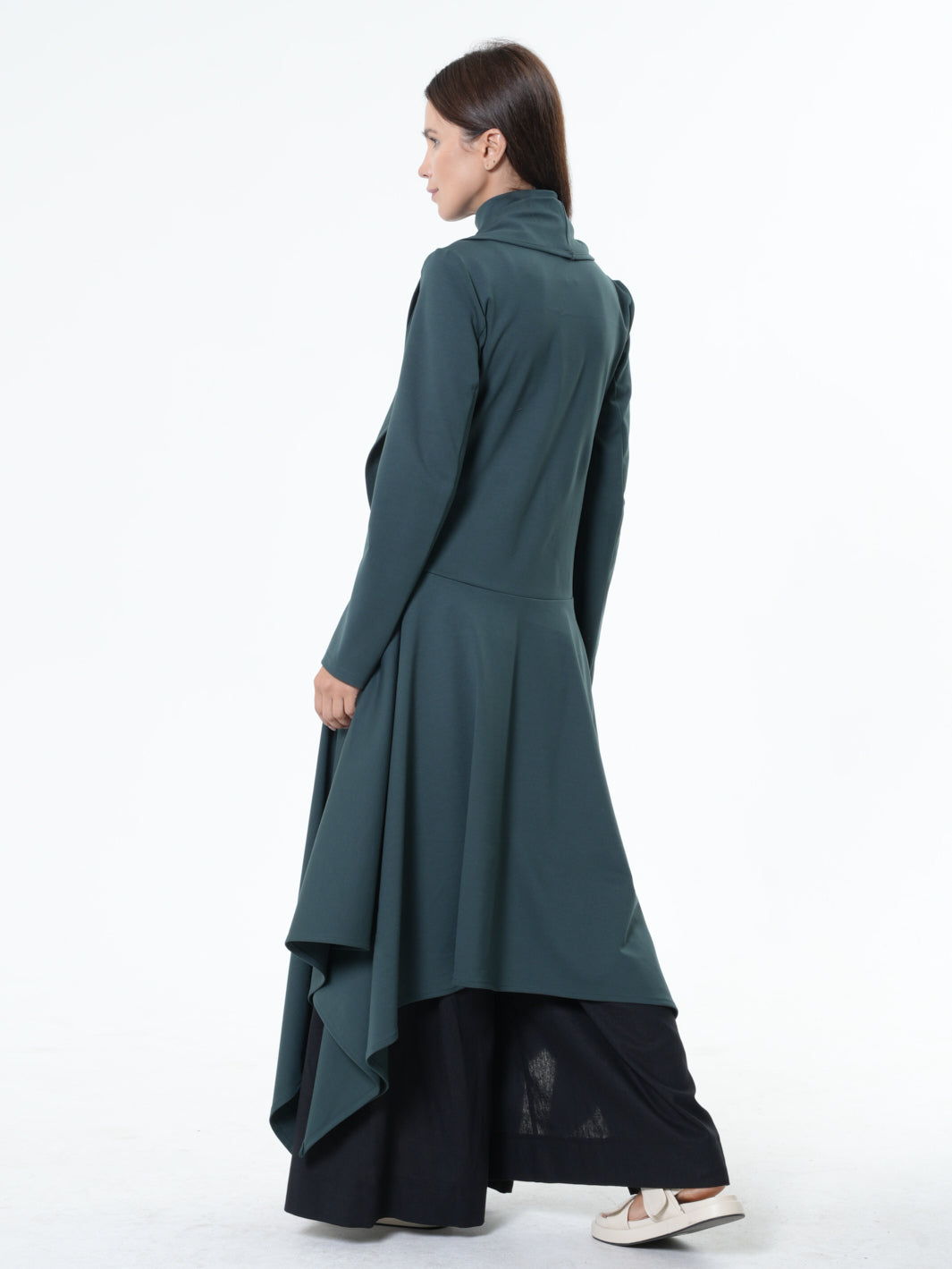 Asymmetric Long Belted Cardigan