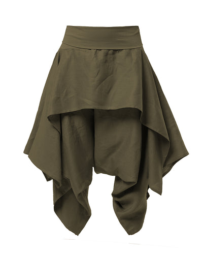 Linen Skirt Pants In Khaki