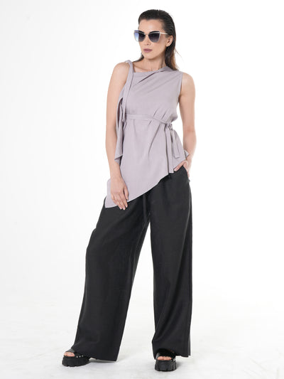 Sleeveless Asymmetric Top In Lilac