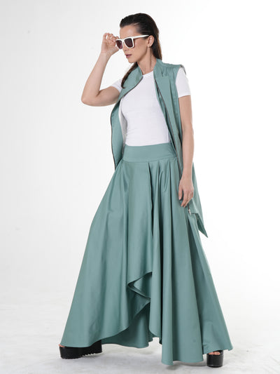 Maxi Draped Skirt In Mint