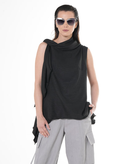 Sleeveless Asymmetric Top In Lilac