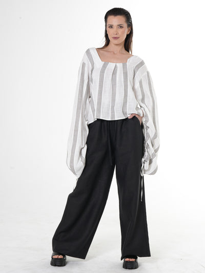 Boho Top mit übergroßen Ärmeln