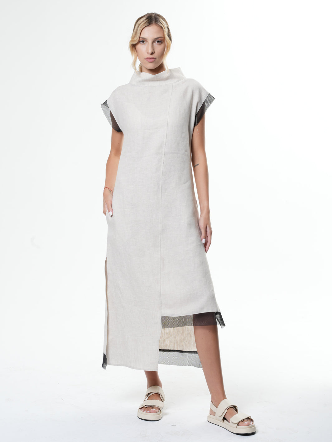 asymmetrical linen dress Alexa Asymmetric Linen Dress
