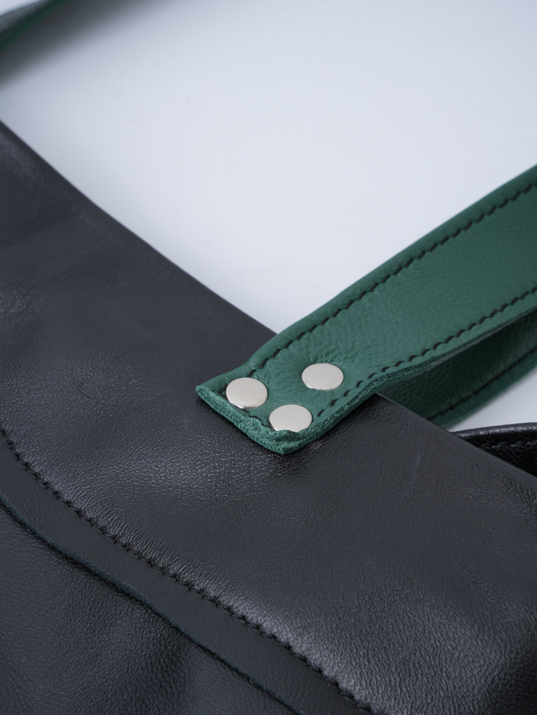 Green Studded Leather Bag
