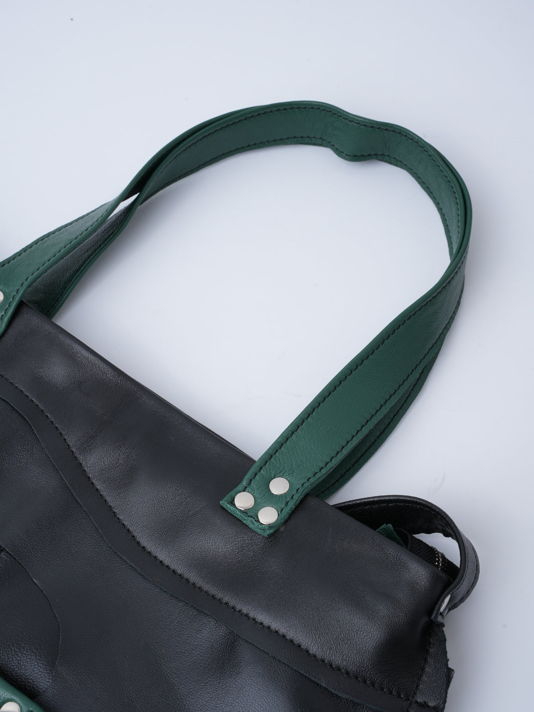 Green Studded Leather Bag