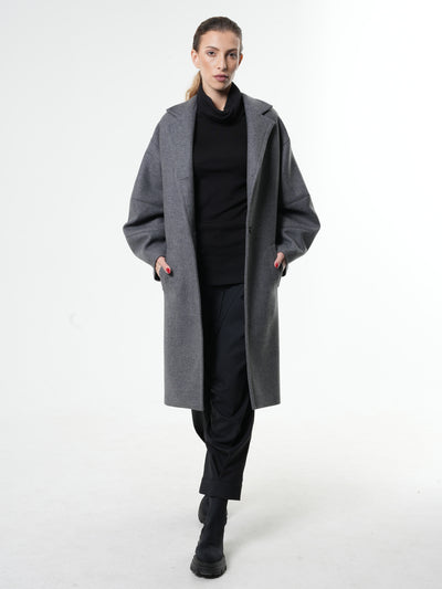 Manteau en laine gris femme