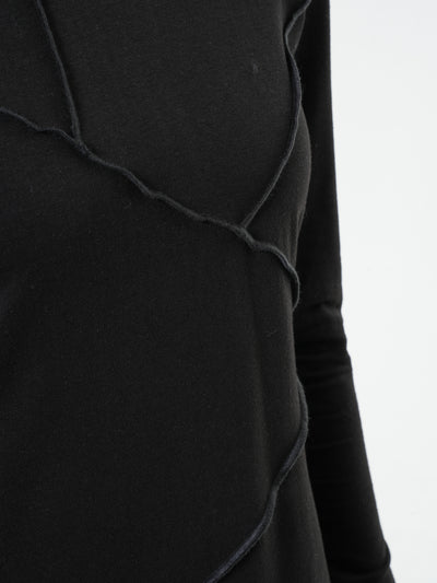 Asymmetric Hooded Black Dress