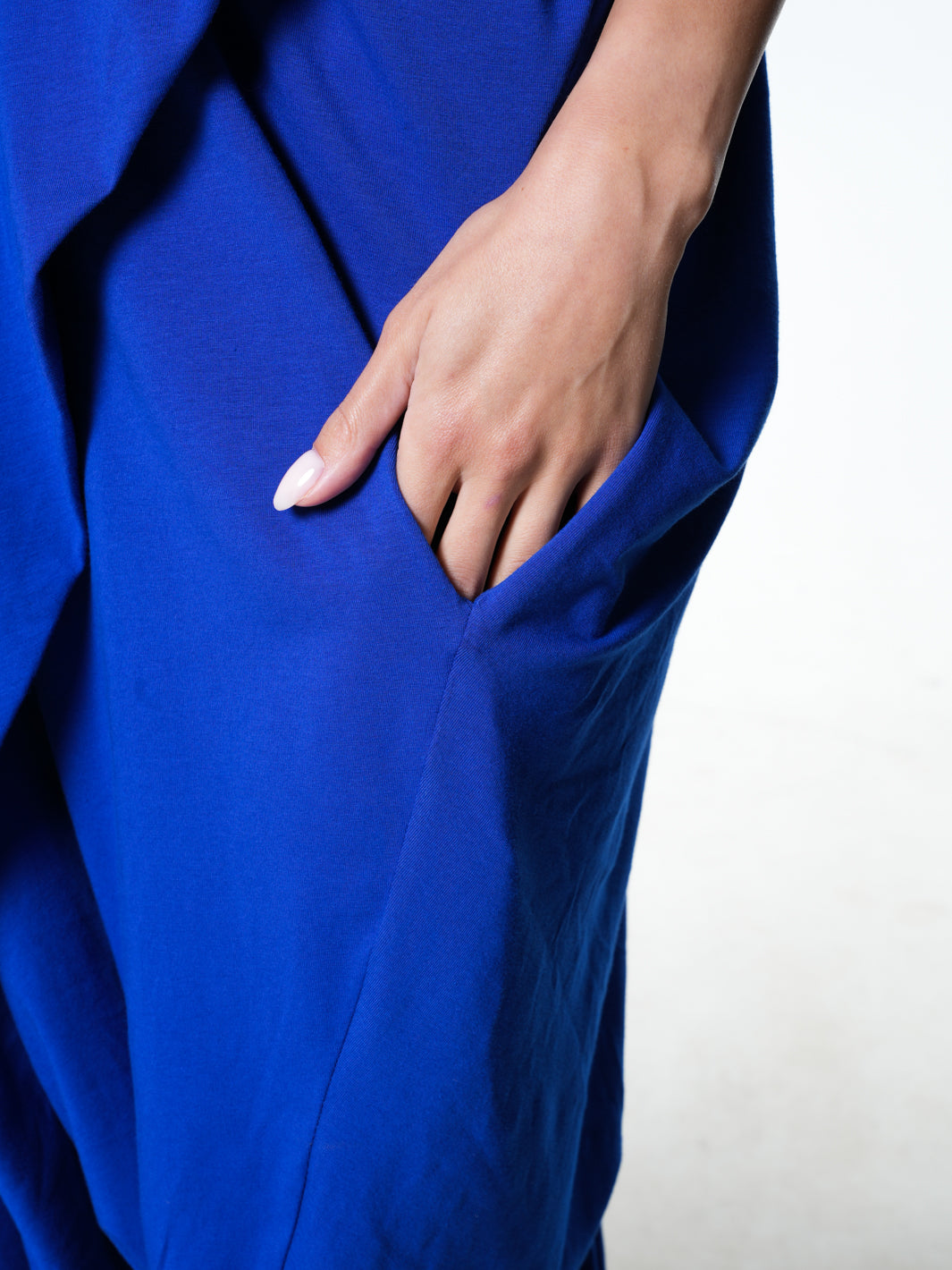 Oversize Cotton Kaftan Dress In Blue