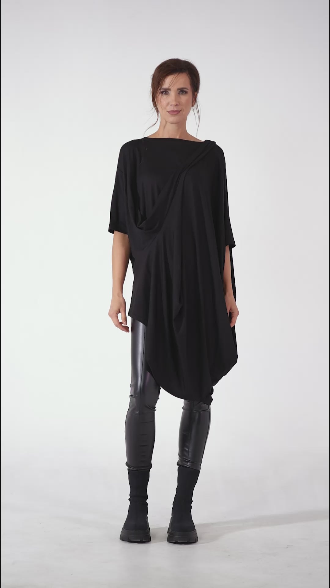 Black Asymmetric Loose Tunic