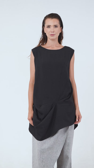 Draped Asymmetric Tunic Top