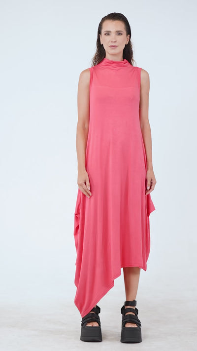 Sleeveless Cotton Dress In Pink