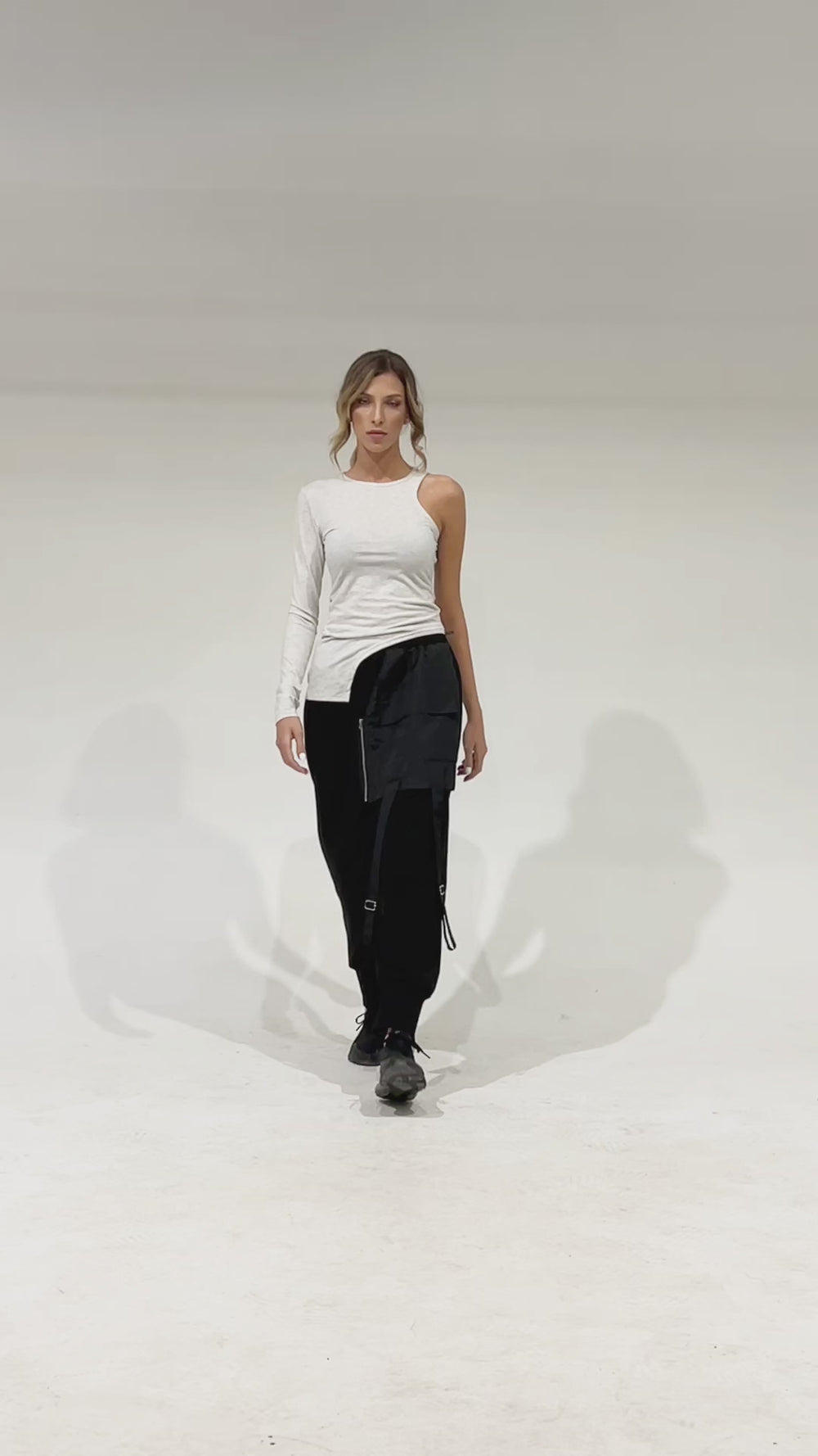 One Sleeve Cotton Top In Ivory