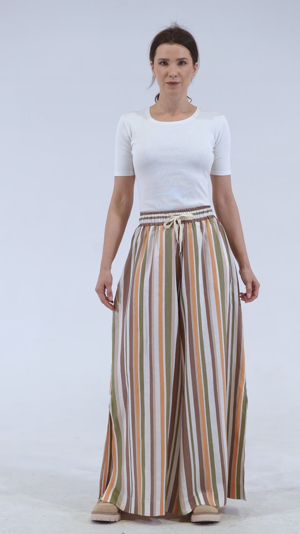 Colorful Striped Linen Pants