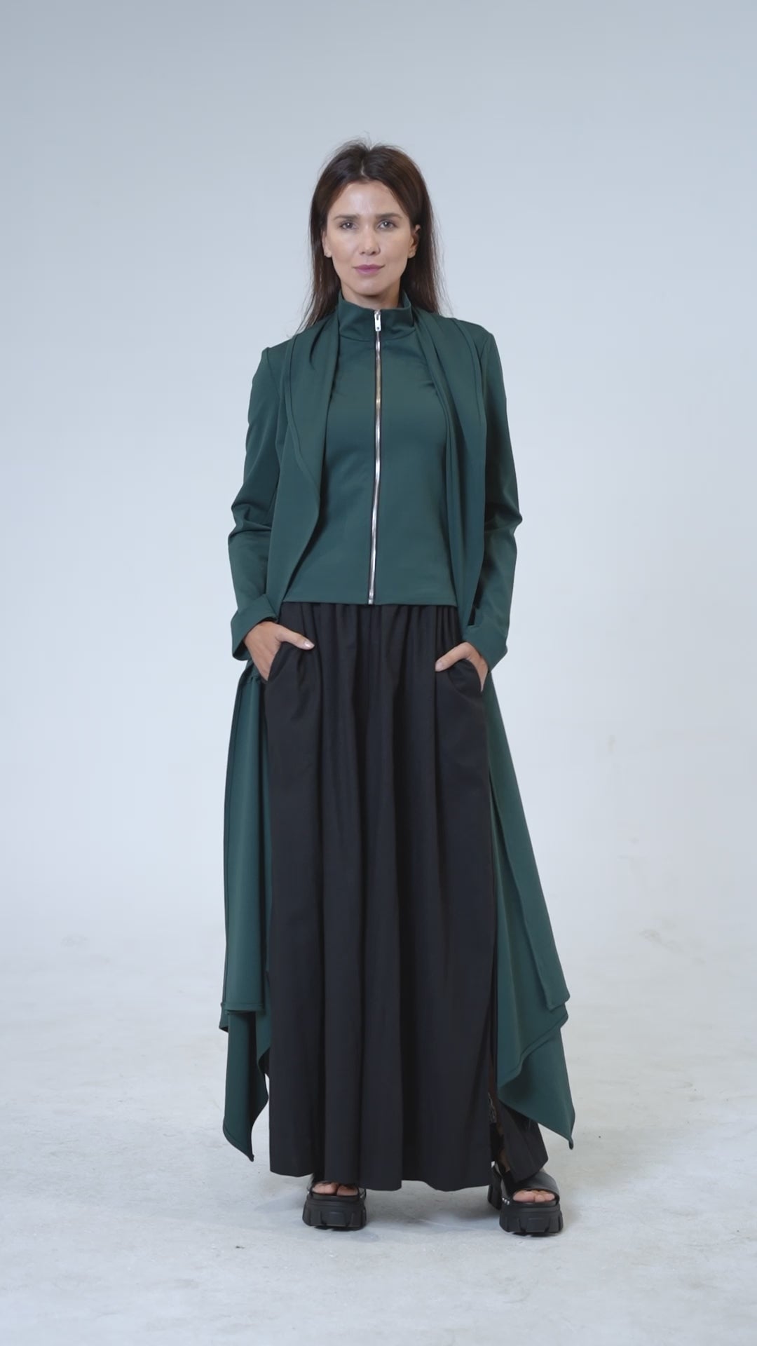 Asymmetric Long Belted Cardigan