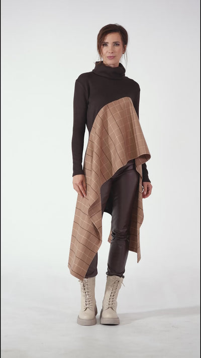 Long Asymmetrical Turtleneck Tunic