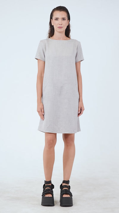 Mini Shift Dress In Gray