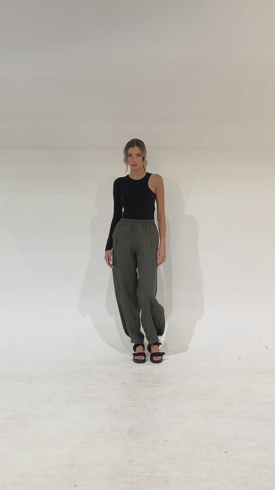 Wide-Leg Linen Pants With Pockets
