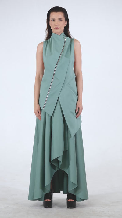 Maxi Draped Skirt In Mint