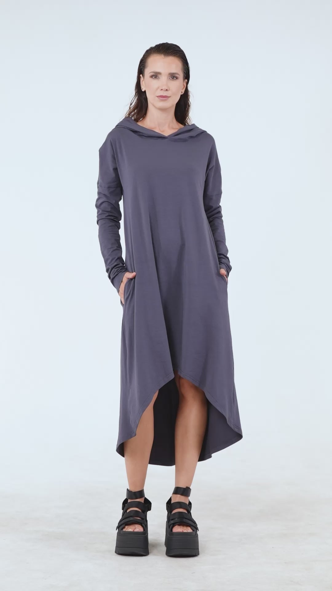 Midi Hooded Cotton Dress