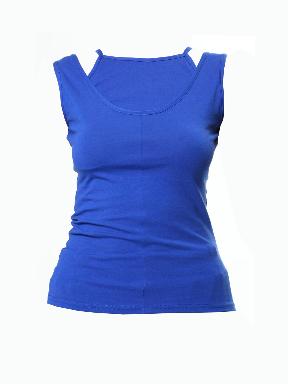 Cutout Cotton Tank Top in Gray