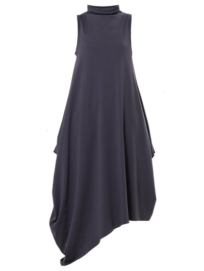 Sleeveless Cotton Dress In Gray