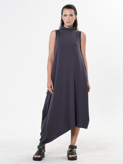 Sleeveless Cotton Dress With Abstract Print