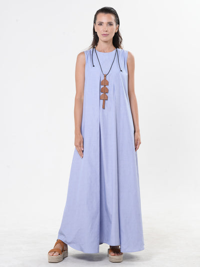 Sculptural Leather Necklace in Brown