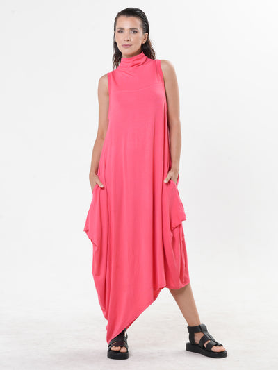 Sleeveless Cotton Dress With Abstract Print