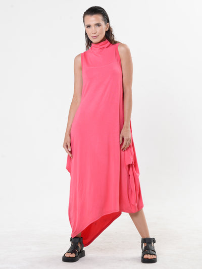 Sleeveless Cotton Dress In Pink