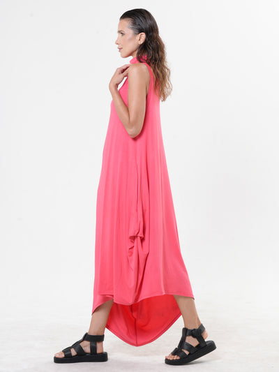 Sleeveless Cotton Dress In Pink