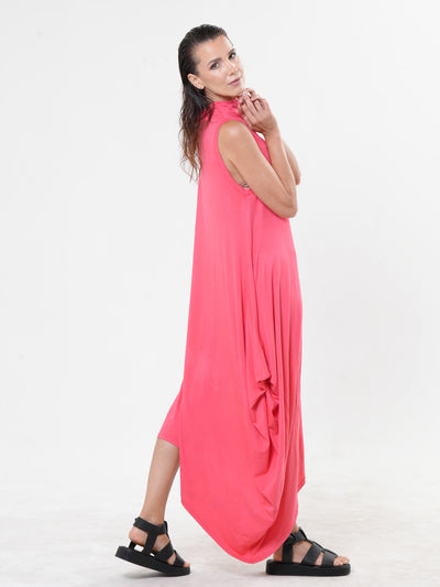Sleeveless Cotton Dress In Pink